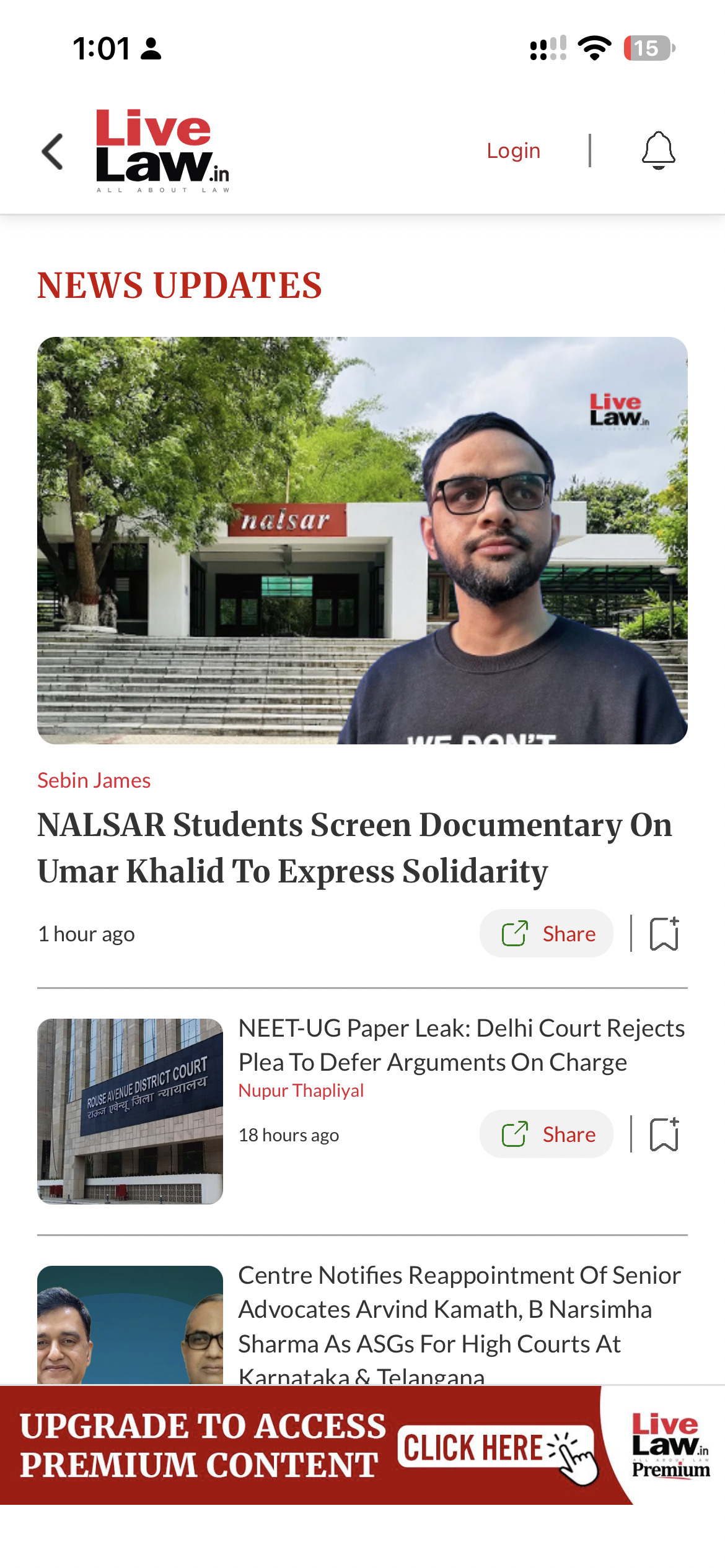 LiveLaw news updates